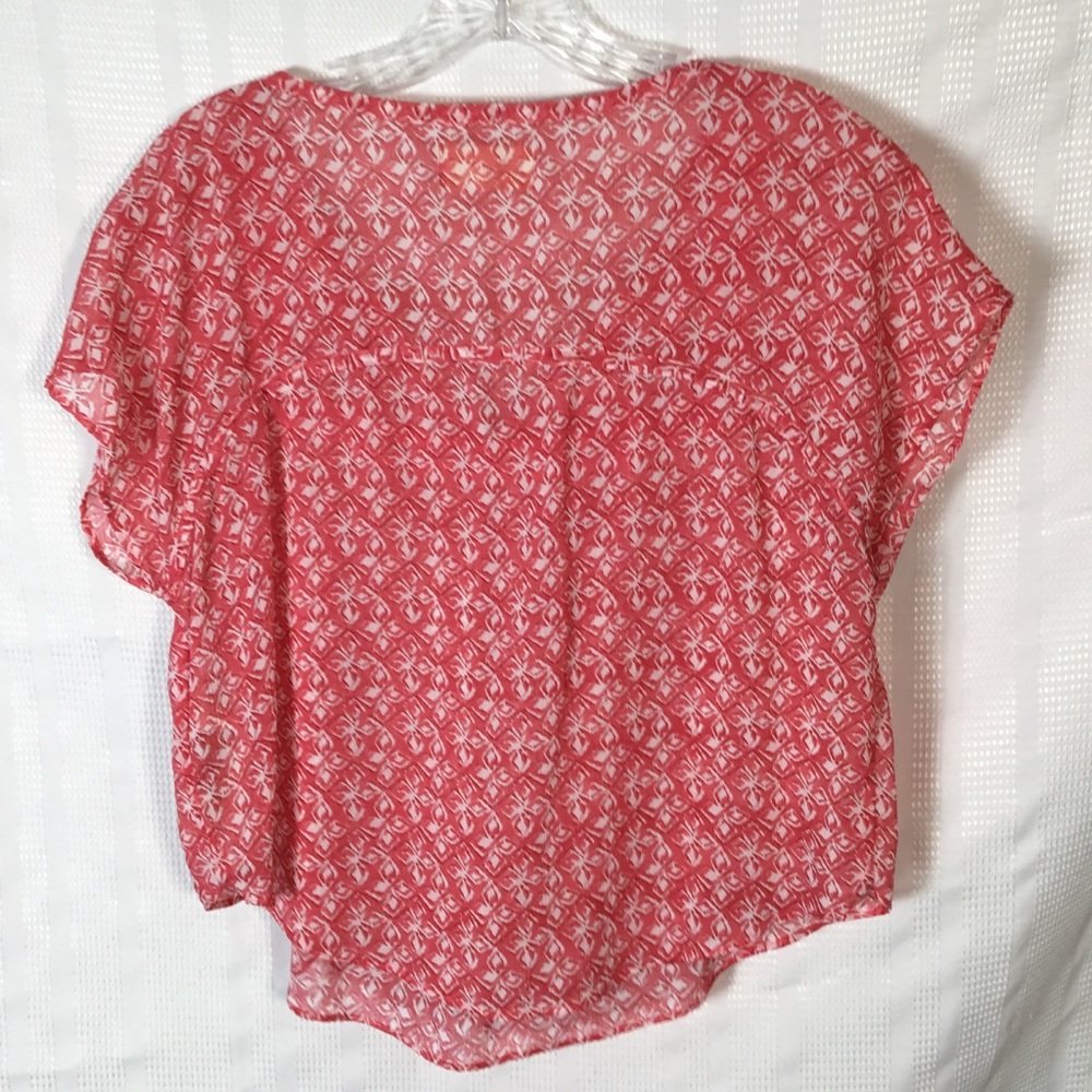 Hollister Floral Pink Sheer‎ Short Sleeve Top XS - Picture 3 of 14